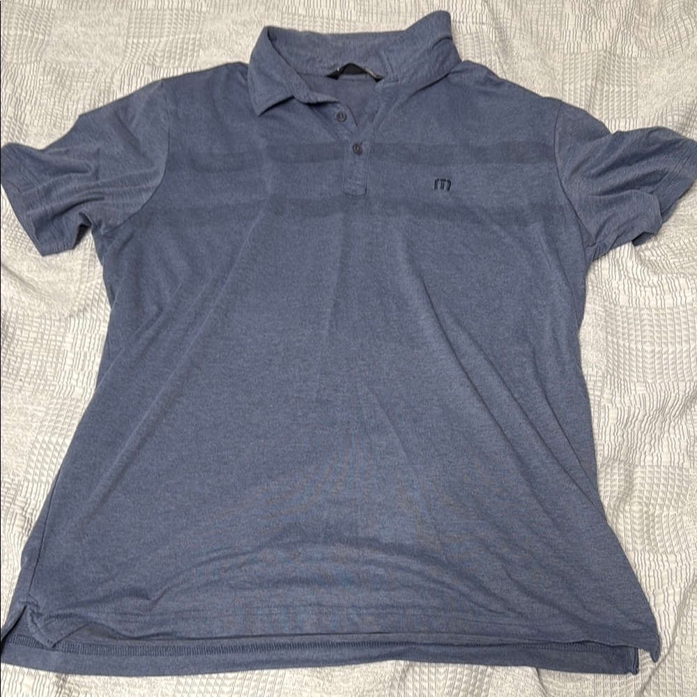 Travis Mathew Blue Polo Shirt Classic Design